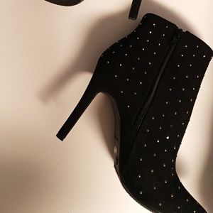 Sexy Velvet Booties with Faux Diamonds